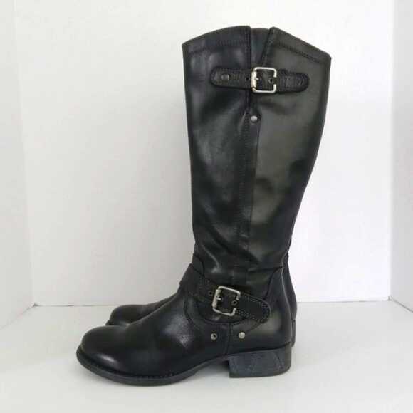 ERIC MICHAEL Montana Black Leather Knee High Boot Womens Size 7 - Picture 3 of 15